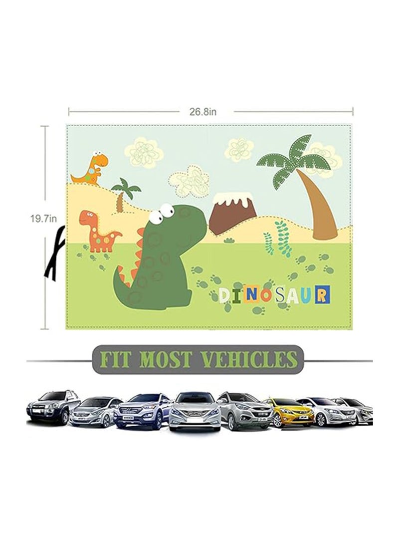 Car Window Sunshades, 2-Piece Set Side Window Privacy Protection Full/Partial Shade Options Cute Dinosaur Design - Image 4